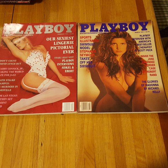 2 Vintage 1991 Playboy Magazines